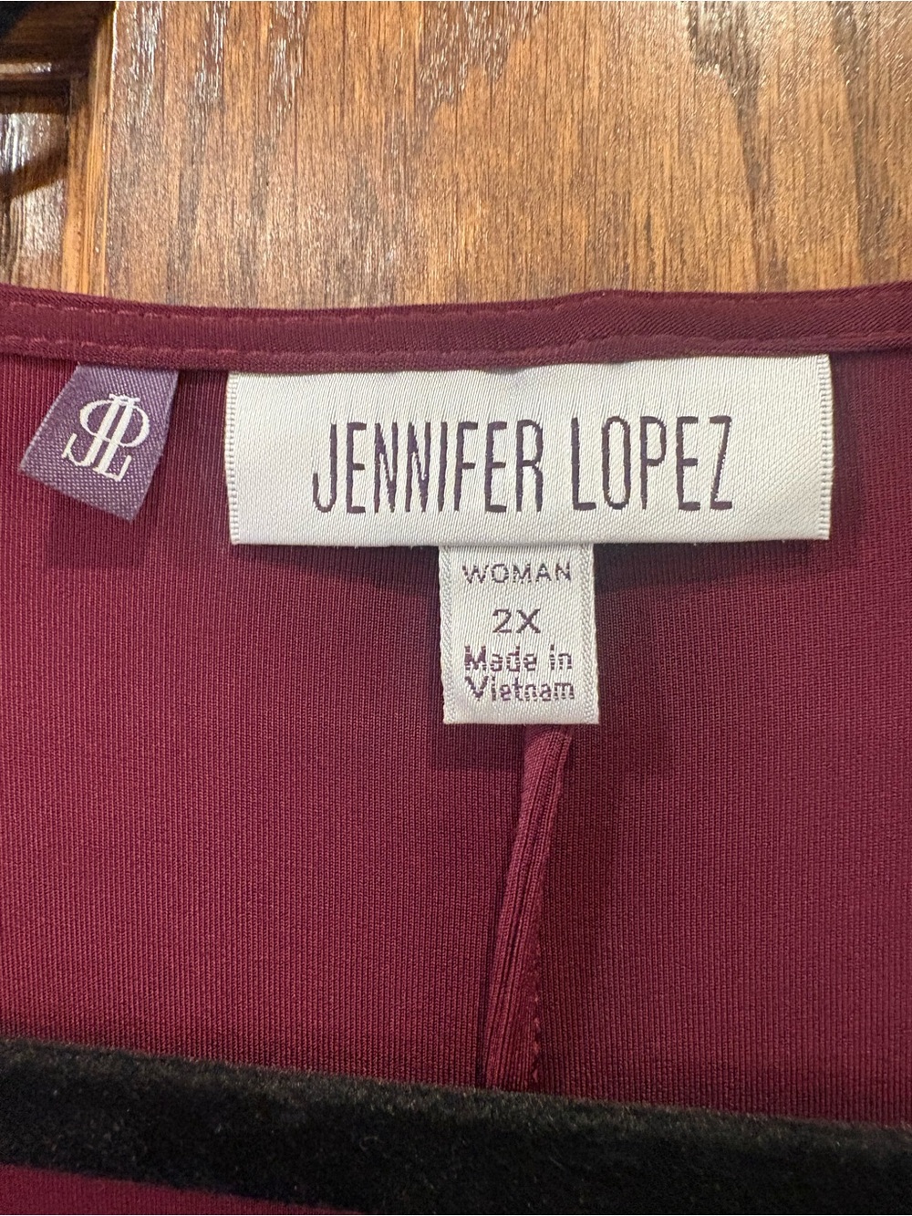Jennifer Lopez $70 P2P22-25”L60”Burgundy Long Sleeve Faux Wrap Maxi Dress 2X - Picture 3 of 8
